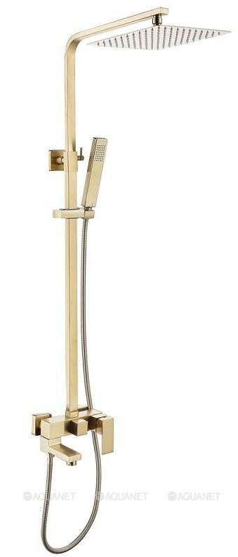 Душевая стойка Abber Daheim AF8216GL с изливом, золото матовое
