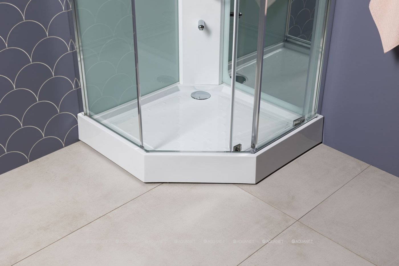 Душевая кабина Aquanet Passion P 3.0 90x90, прозрачное стекло, поддон низкий, двери раздвижные