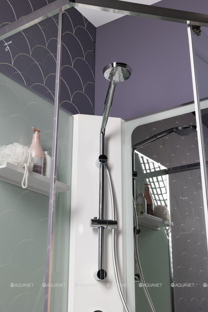 Душевая кабина Aquanet Passion P 3.0 90x90, прозрачное стекло, поддон низкий, двери раздвижные