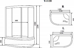 Душевая кабина Timo Standart T-6620 S R 120х85
